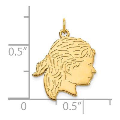 Gold-Plated Sterling Silver Personalized Girls Head Charm – view 3