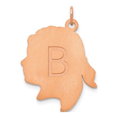 Rose Gold-Plated Sterling Silver Girl Silhouette Charm – view 2