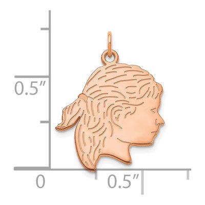 Rose Gold-Plated Sterling Silver Girl Silhouette Charm – view 3