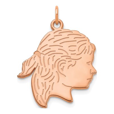 Rose Gold-Plated Sterling Silver Girl Silhouette Charm