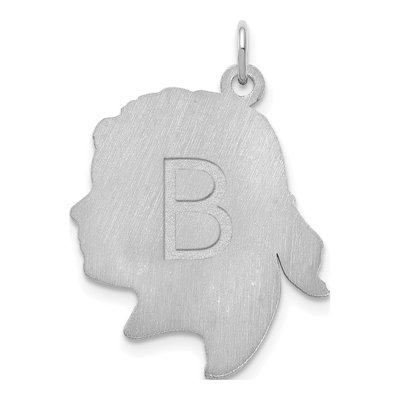 Sterling Silver Personalized Girls Head Charm – view 2