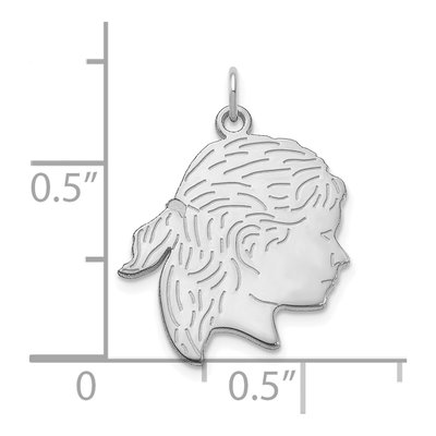 Sterling Silver Personalized Girls Head Charm – view 3