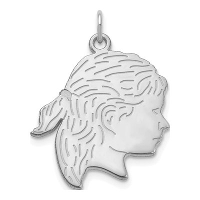 Sterling Silver Personalized Girls Head Charm