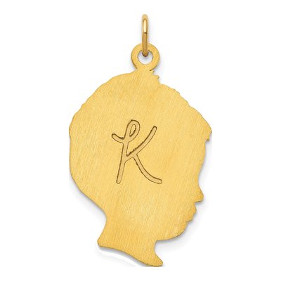 Gold-Plated Sterling Silver Personalized Boys Head Charm – view 2