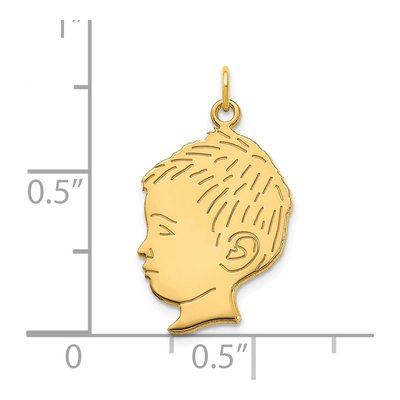 Gold-Plated Sterling Silver Personalized Boys Head Charm – view 3