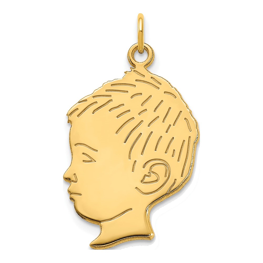 Gold-Plated Sterling Silver Personalized Boys Head Charm