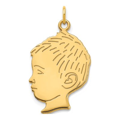 Gold-Plated Sterling Silver Personalized Boys Head Charm