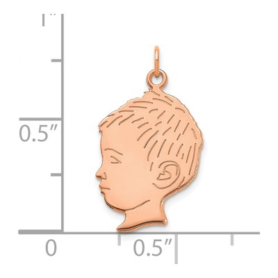 Rose Gold-Plated Sterling Silver Personalized Boys Head Charm – view 3
