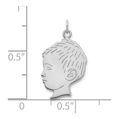 Sterling Silver Boys Head Charm – view 3