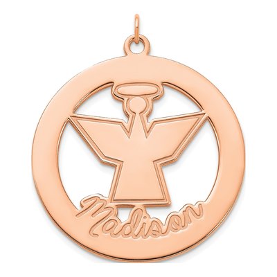 Rose Gold-Plated Sterling Silver Personalized Angel Charm