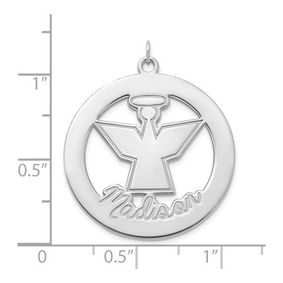 14K White Gold Personalized Angel Name Charm – view 2