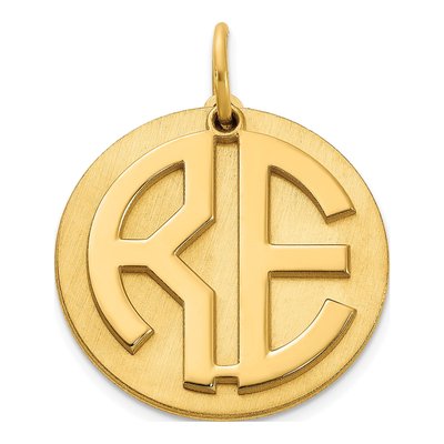 Gold-Plated Sterling Silver Reversible Monogram Disc Charm – view 2