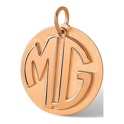14K Rose Gold Reversible Monogram Disc Charm – view 4