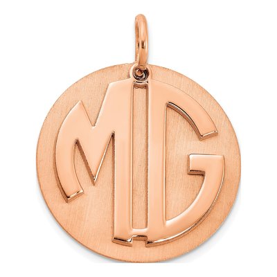 14K Rose Gold Reversible Monogram Disc Charm