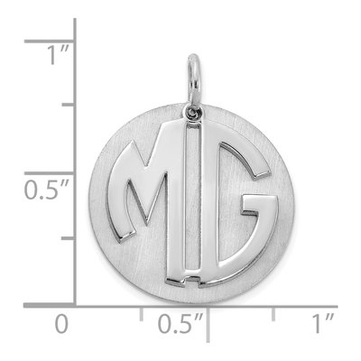 14K White Gold Reversible Monogram Disc Charm – view 3