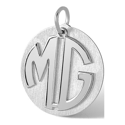 14K White Gold Reversible Monogram Disc Charm – view 4