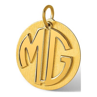 14K Yellow Gold Reversible Monogram Disc Charm – view 4