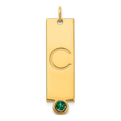 Gold-Plated Sterling Silver Personalized Vertical Bar Pendant