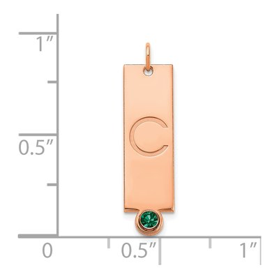 Rose Gold-Plated Sterling Silver Personalized Vertical Bar Pendant – view 2