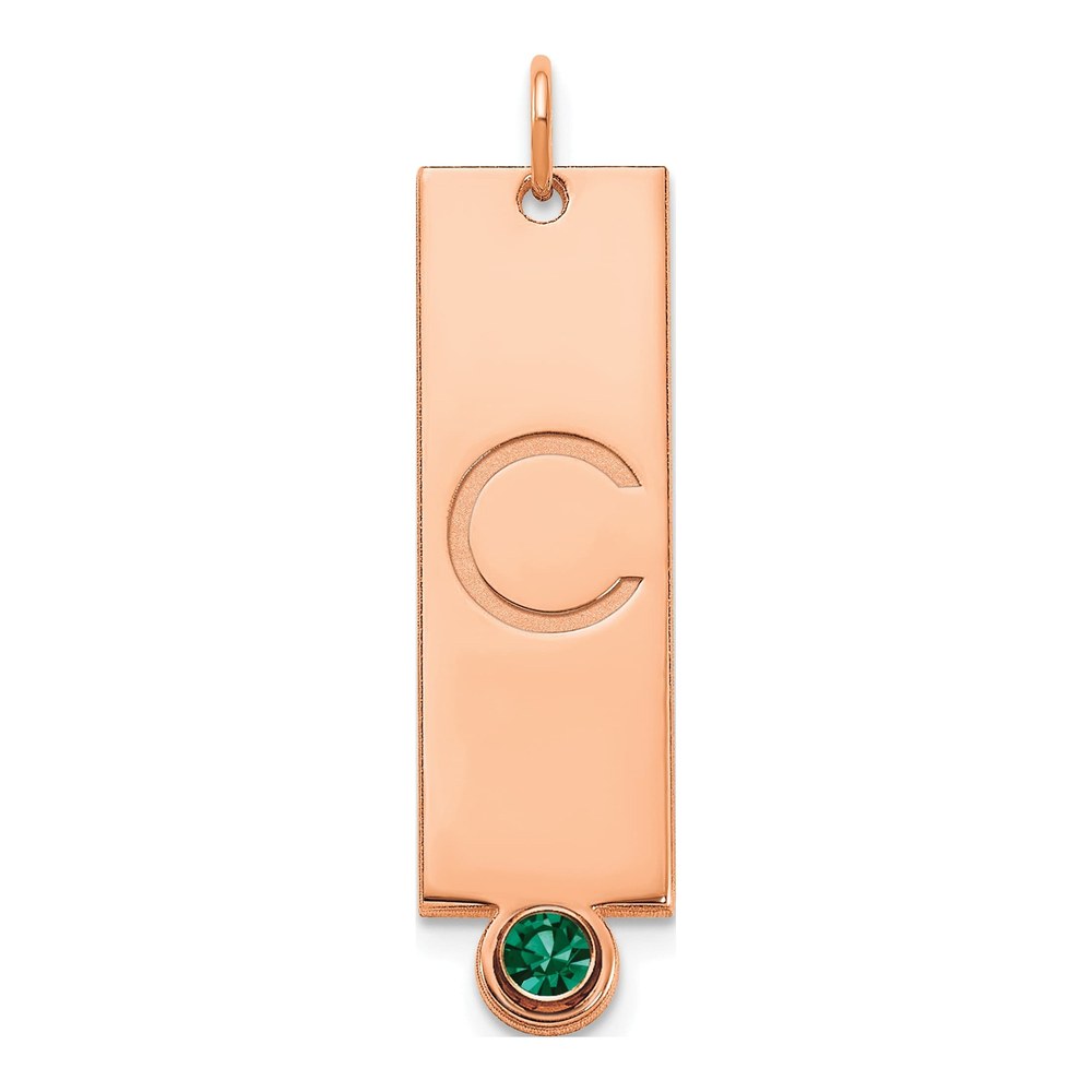 Rose Gold-Plated Sterling Silver Personalized Vertical Bar Pendant