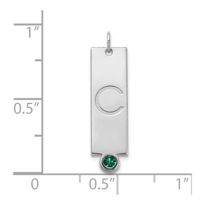 Sterling Silver Vertical Bar Birthstone Pendant – view 2