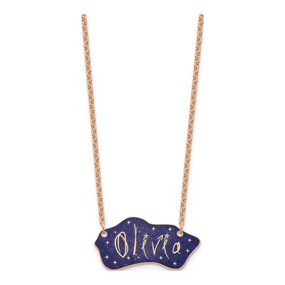 Rose Gold-Plated Sterling Silver Personalized Name Plate Necklace – view 2