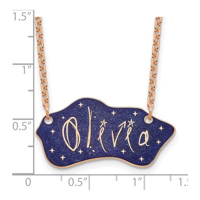 Rose Gold-Plated Sterling Silver Personalized Name Plate Necklace – view 3