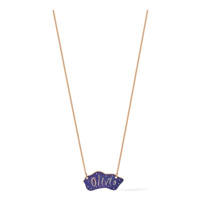 Rose Gold-Plated Sterling Silver Personalized Name Plate Necklace – view 4