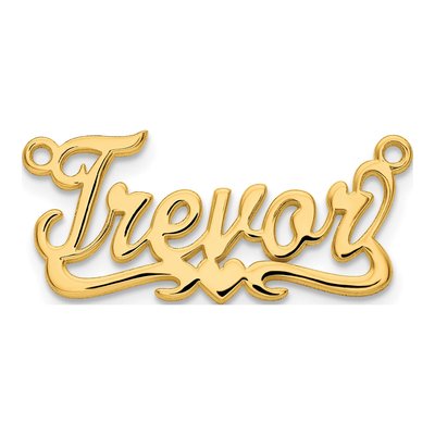 Gold-Plated Sterling Silver Personalized Heart Name Plate Pendant