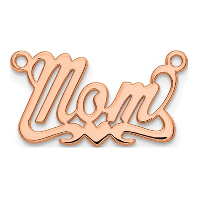 14K Rose Gold Heart Name Plate Pendant – view 2
