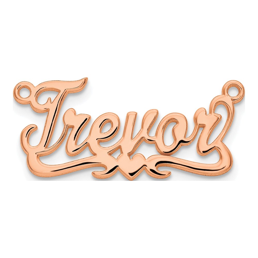 14K Rose Gold Heart Name Plate Pendant