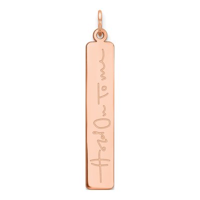 Rose Gold-Plated Sterling Silver Personalized Bar Pendant