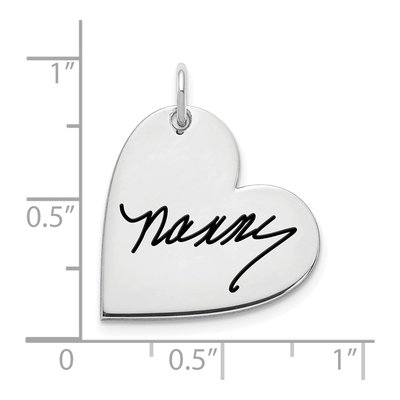 Sterling Silver Personalized Signature Heart Charm – view 2