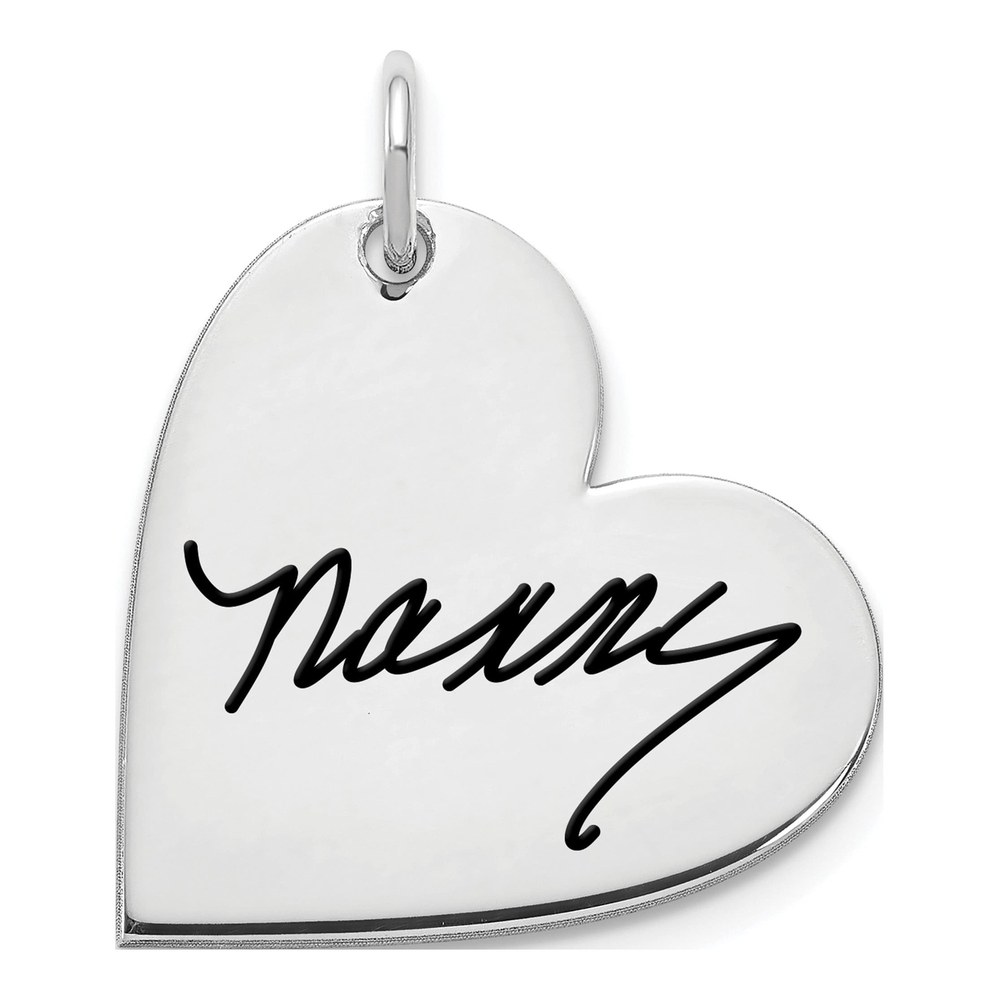 Sterling Silver/rhodium-Plated Signature Heart Charm Pendant