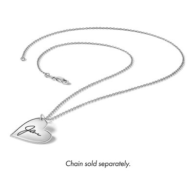 14K White Gold Personalized Heart Pendant – view 2