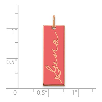Rose Gold-Plated Sterling Silver Personalized Signature Bar Pendant – view 2