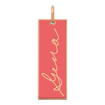 Rose Gold-Plated Sterling Silver Personalized Signature Bar Pendant