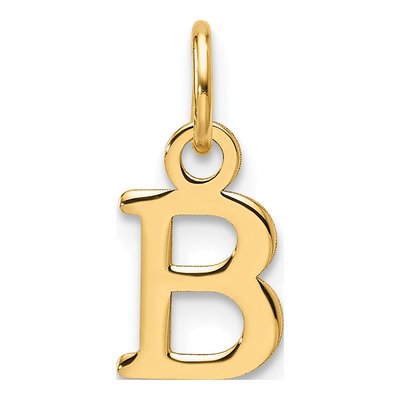 14K Yellow Gold Cutout Letter B Pendant
