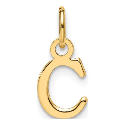 14K Yellow Gold Cutout Letter C Pendant