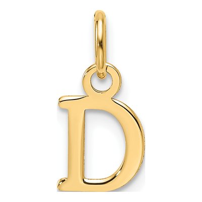 14K Yellow Gold Cutout Letter D Pendant