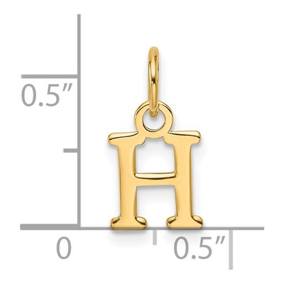 14K Yellow Gold Cutout Letter H Pendant – view 5