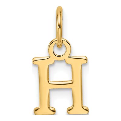 14K Yellow Gold Cutout Letter H Pendant