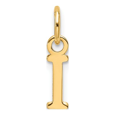 14K Yellow Gold Cutout Letter I Initial Pendant