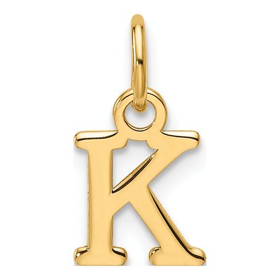 14K Yellow Gold Cutout Letter K Pendant