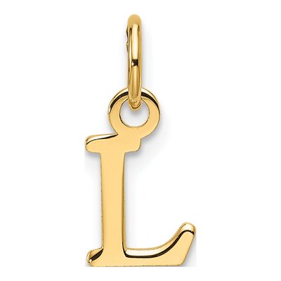 14K Yellow Gold Cutout Letter L Pendant