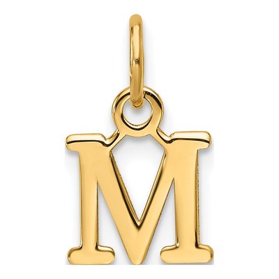 14K Yellow Gold Letter M Pendant
