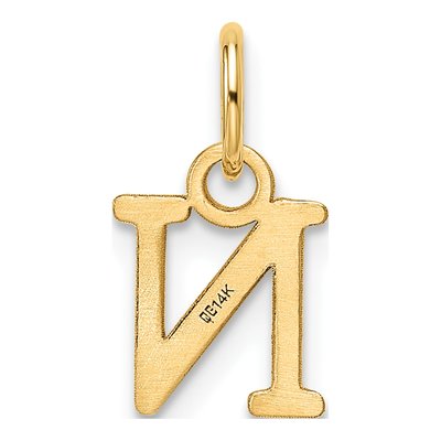 14K Yellow Gold Cutout Letter N Pendant – view 4