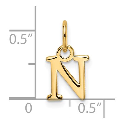 14K Yellow Gold Cutout Letter N Pendant – view 5