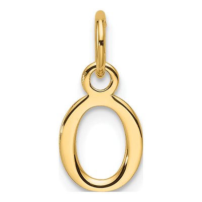 14K Yellow Gold Cutout Letter O Pendant