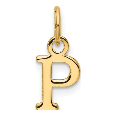 14K Yellow Gold Cutout Letter P Pendant